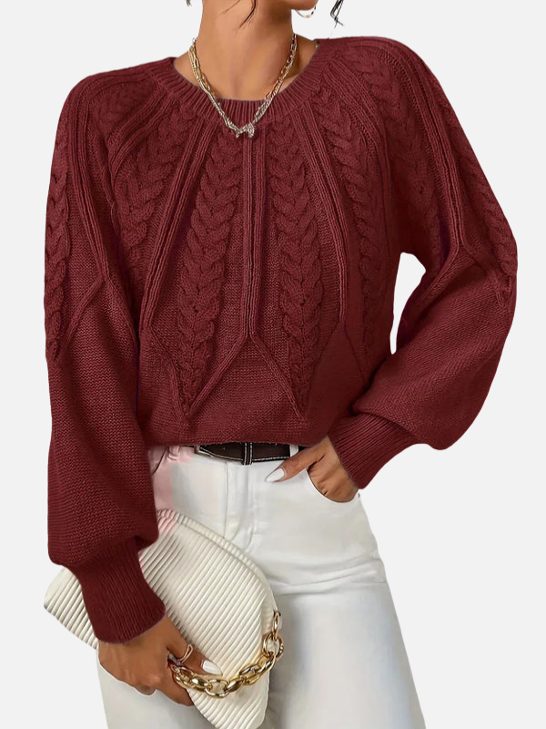 Mette | Pull en maille torsadée avec col rond