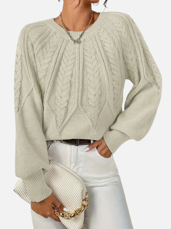 Mette | Pull en maille torsadée avec col rond