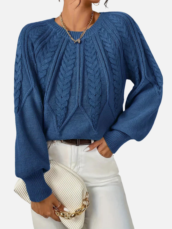 Mette | Pull en maille torsadée avec col rond