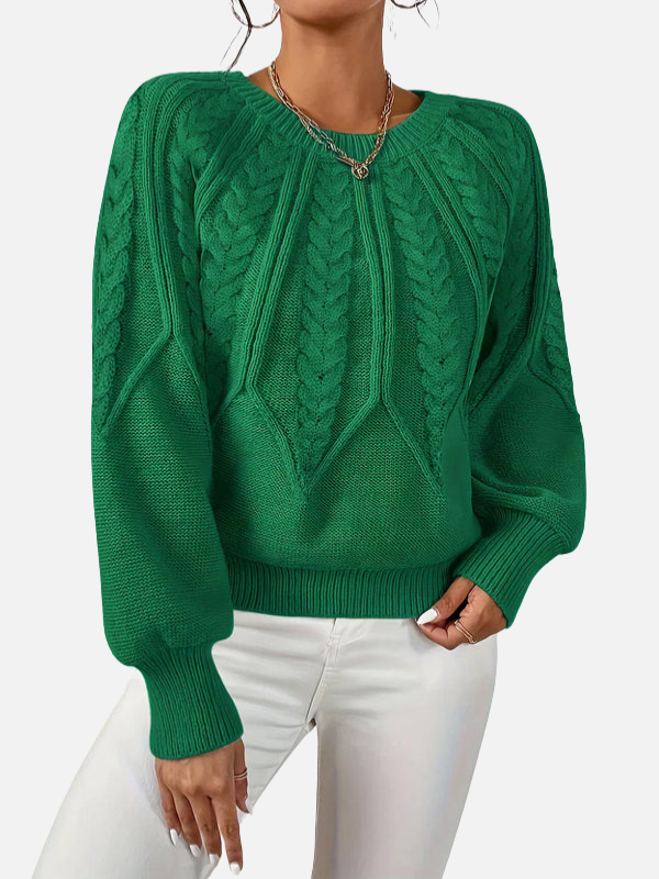 Mette | Pull en maille torsadée avec col rond