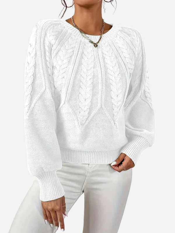 Mette | Pull en maille torsadée avec col rond