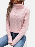 Kirsten | Pull en tricot torsadé avec col roulé – Femme