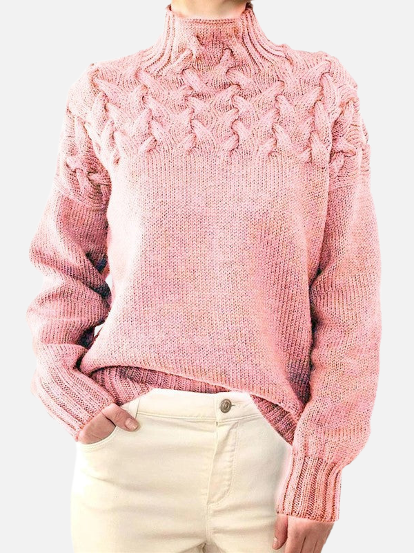 Hanne | Pull à Col Montant en Maille Câble