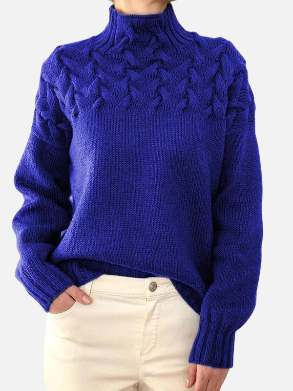 Hanne | Pull à Col Montant en Maille Câble
