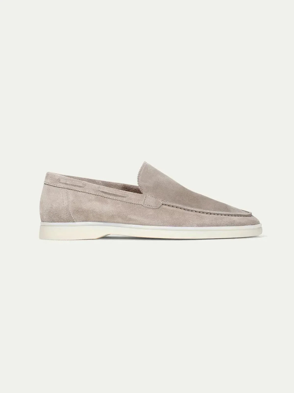 Mocassin en Daim Classique Gris Clair
