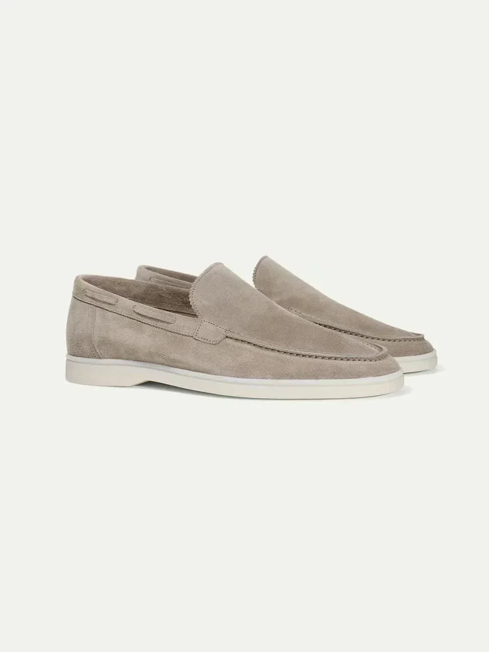 Mocassin en Daim Classique Gris Clair