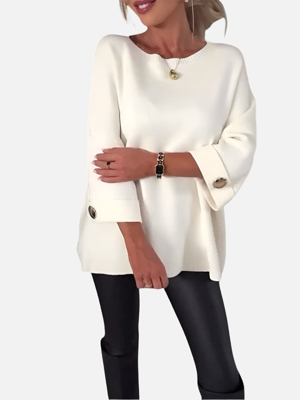 Karen | Pull long en tricot avec détail de bouton