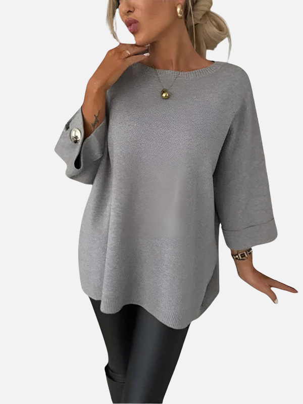 Karen | Pull long en tricot avec détail de bouton