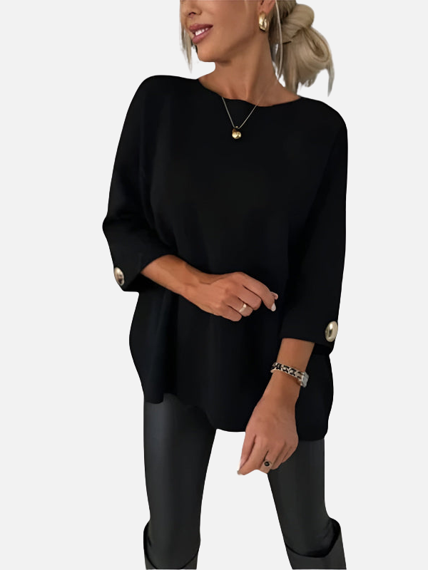 Karen | Pull long en tricot avec détail de bouton