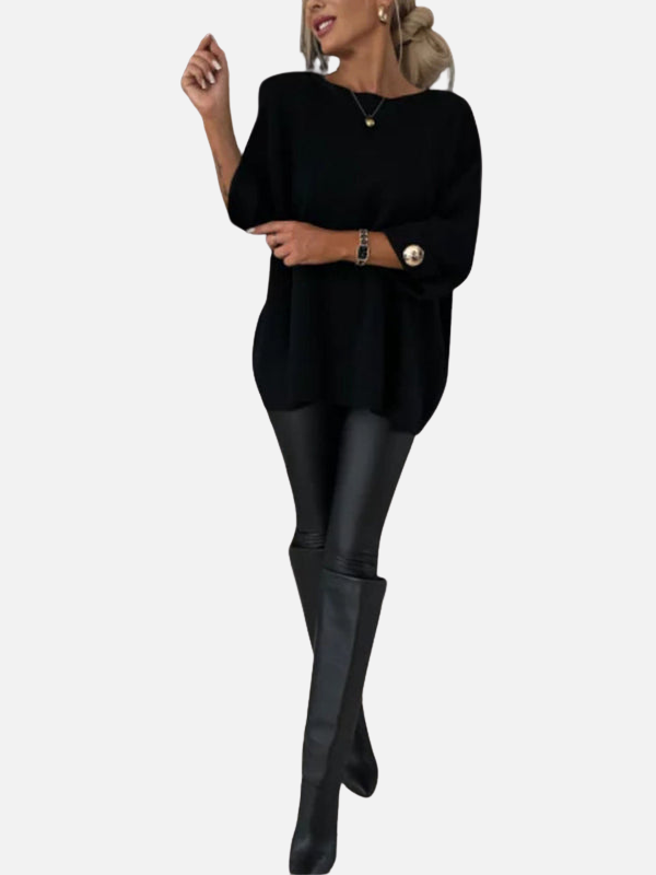 Anne | Pull long en tricot avec détails en boutons