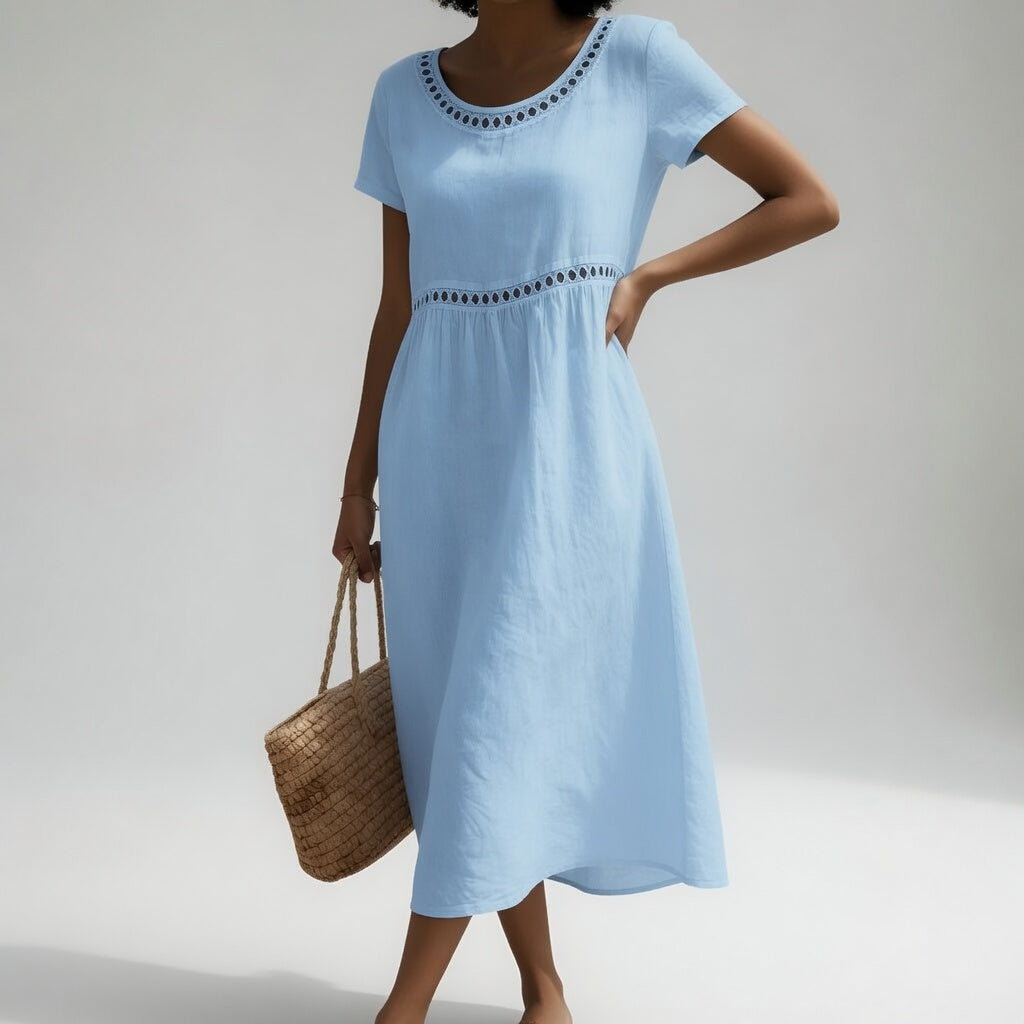 Aveline | Robe fluide brodée