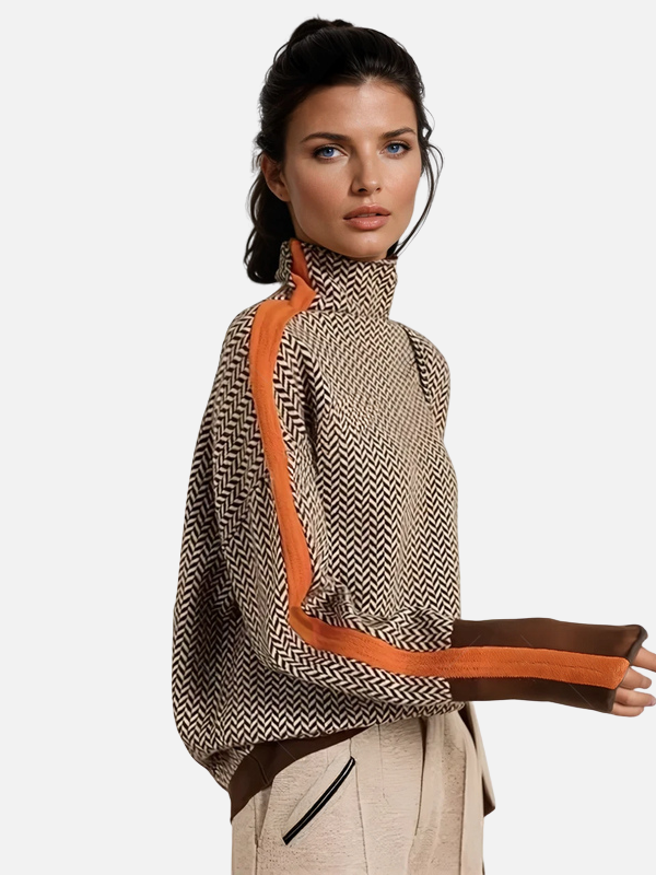 Susanne | Pull à col roulé à motifs en tricot