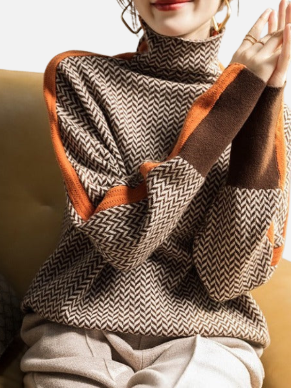 Susanne | Pull à col roulé à motifs en tricot