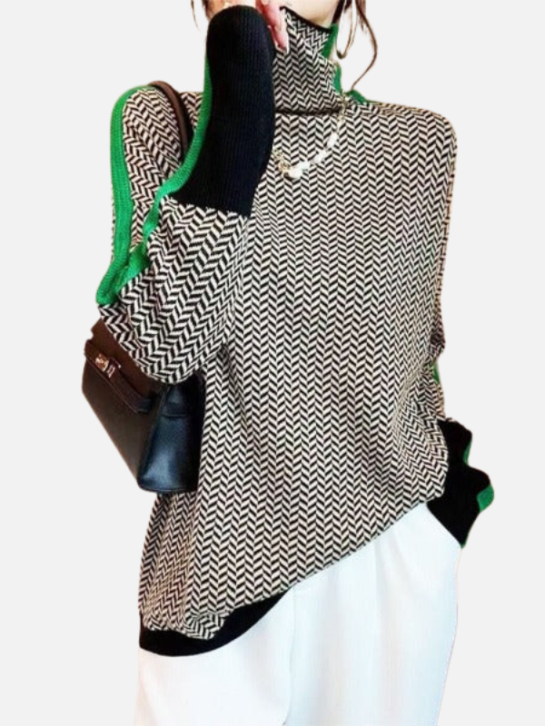Susanne | Pull à col roulé à motifs en tricot