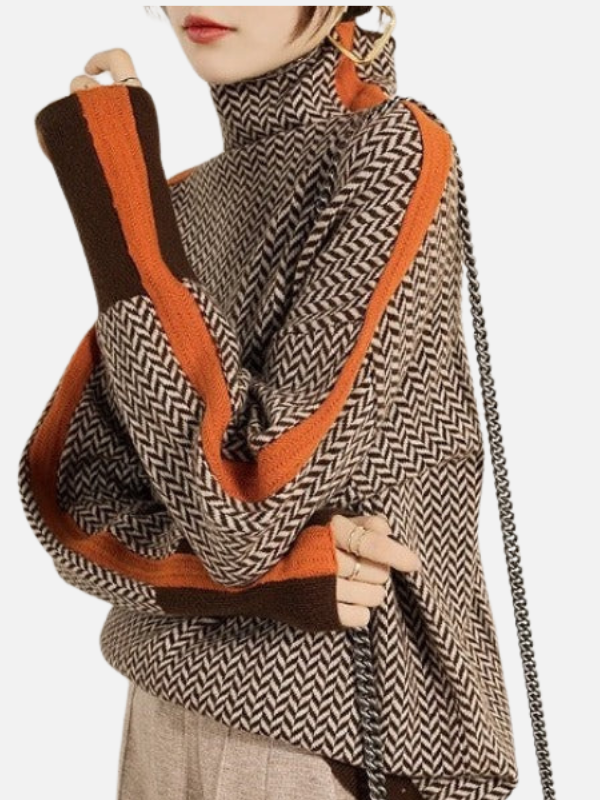 Susanne | Pull à col roulé à motifs en tricot