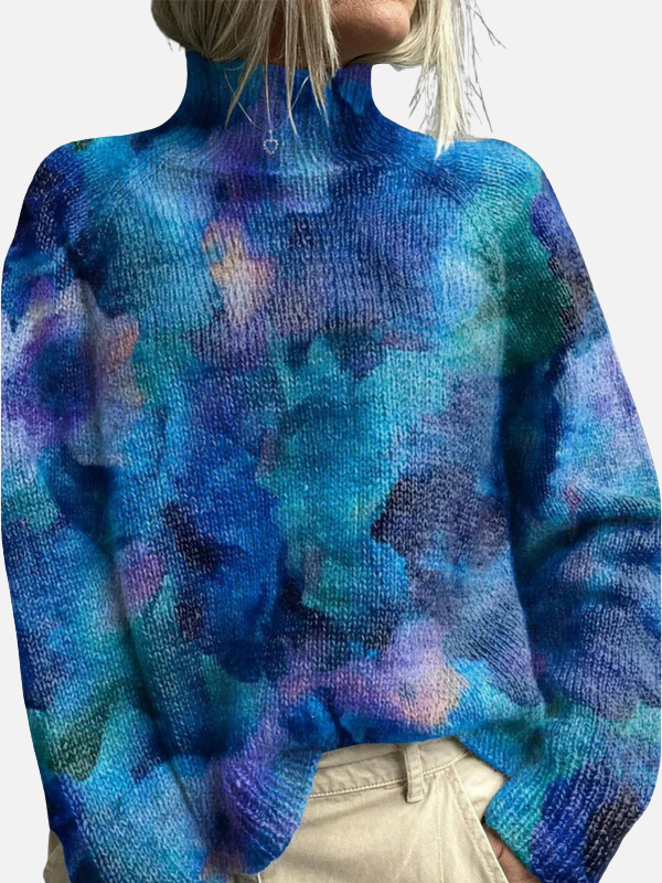 Anna | Pull à col roulé à motif forestier