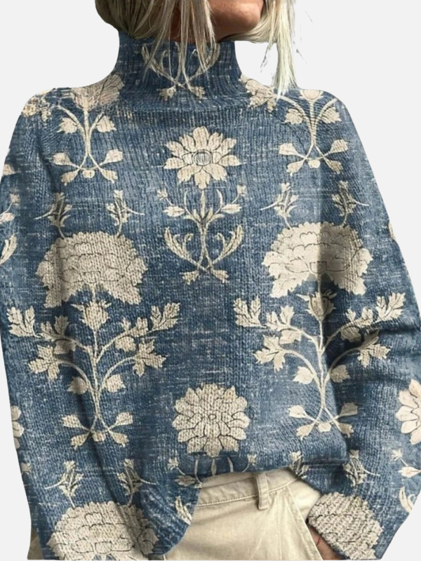 Anna | Pull à col roulé à motif forestier
