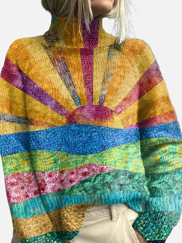 Camilla | Pull en tricot à motifs avec col roulé