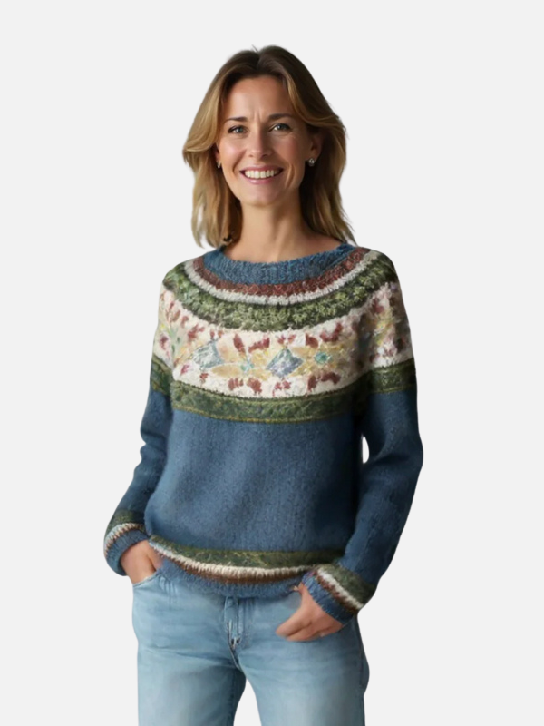 Lene | Pull en tricot à motifs avec empiècement