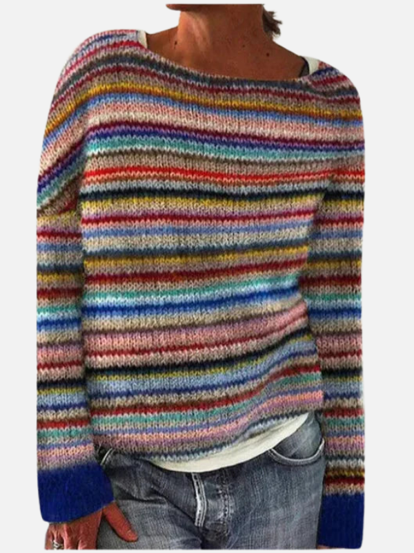 Lene | Pull en tricot à motifs avec empiècement