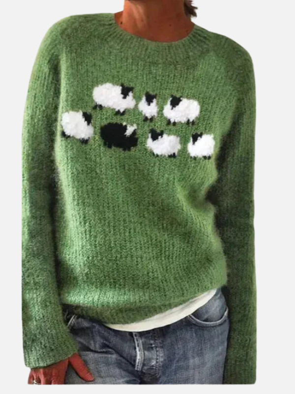 Lene | Pull en tricot à motifs avec empiècement
