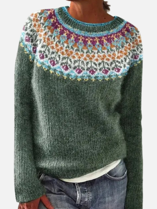 Lene | Pull en tricot à motifs avec empiècement