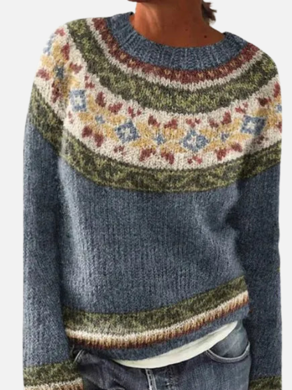 Lene | Pull en tricot à motifs avec empiècement