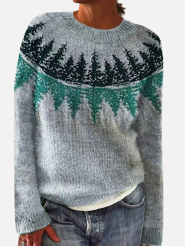 Lene | Pull en tricot à motifs avec empiècement