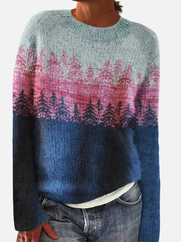 Lene | Pull en tricot à motifs avec empiècement