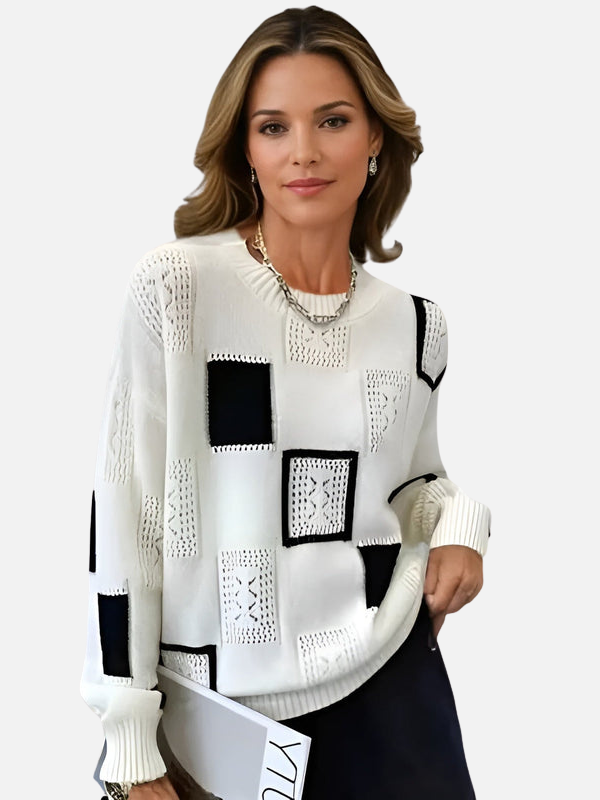 Camilla | Pull en tricot à motif avec motif ajouré