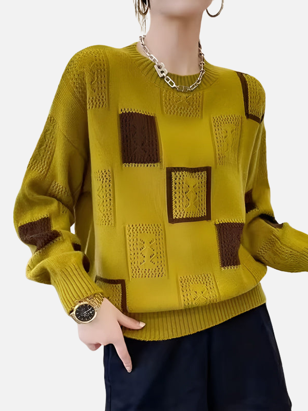Camilla | Pull en tricot à motif avec motif ajouré