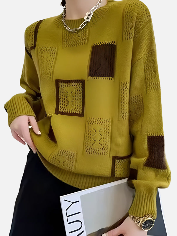 Camilla | Pull en tricot à motif avec motif ajouré