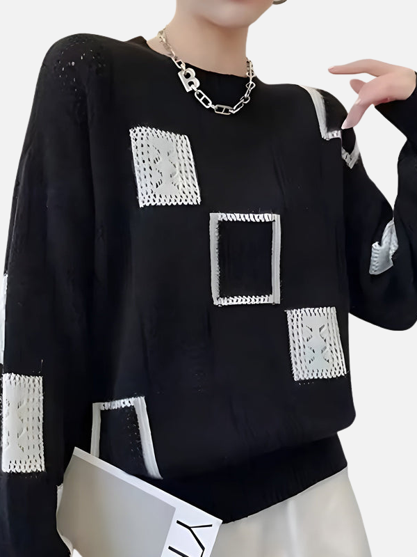 Camilla | Pull en tricot à motif avec motif ajouré