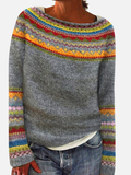 Susanne | Pull en tricot à motif avec col rond