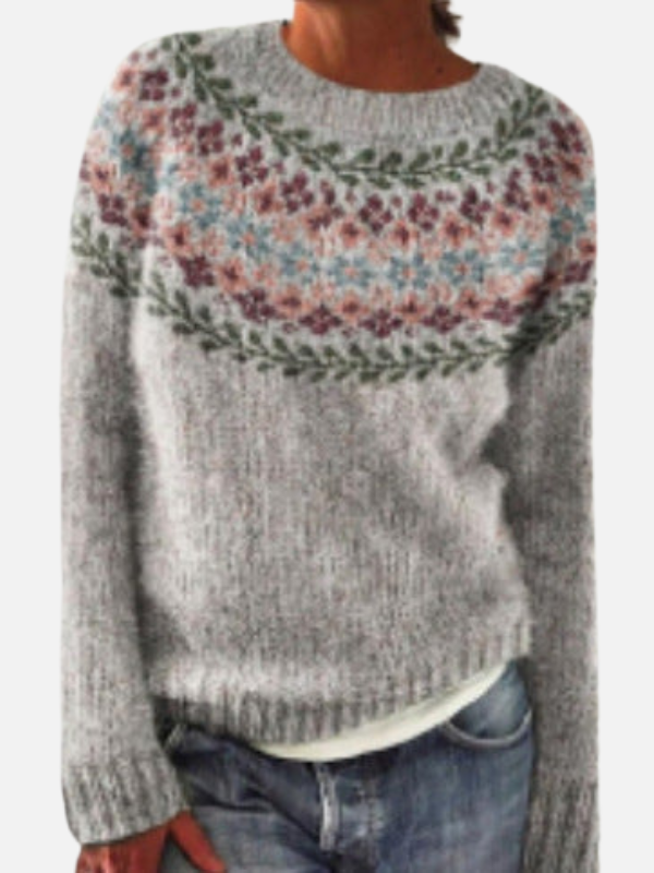 Susanne | Pull en tricot à motif avec col rond