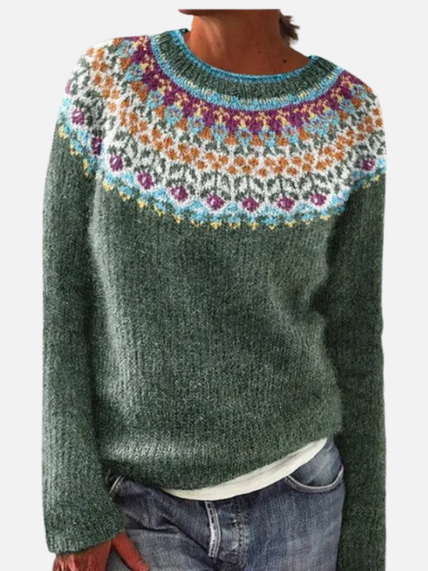 Susanne | Pull en tricot à motif avec col rond
