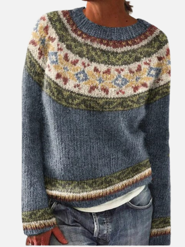 Susanne | Pull en tricot à motif avec col rond