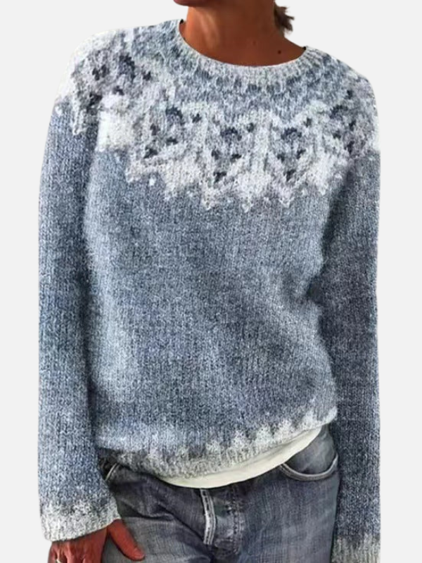 Susanne | Pull en tricot à motif avec col rond