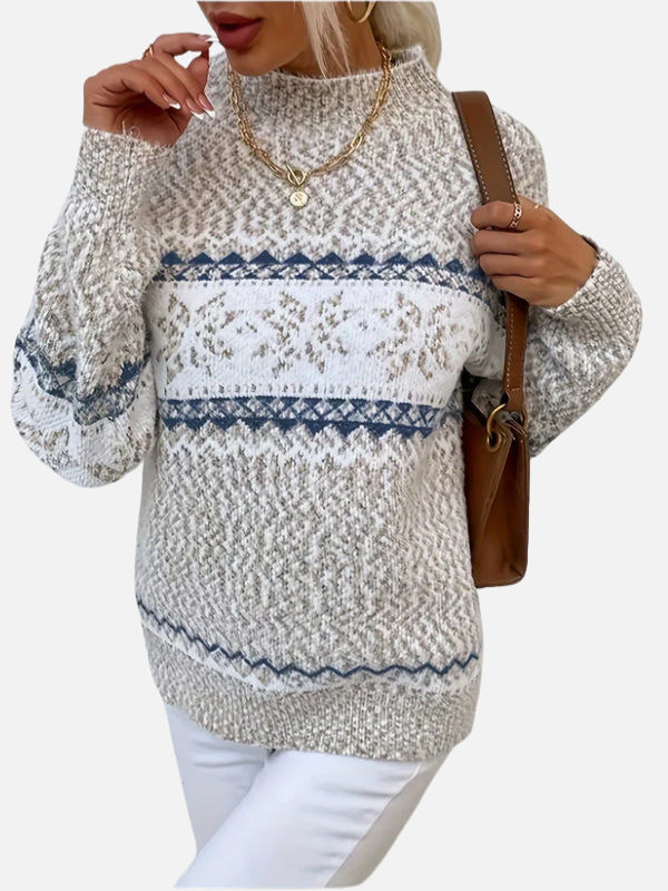 Maria | Pull en tricot à motifs avec flocons de neige