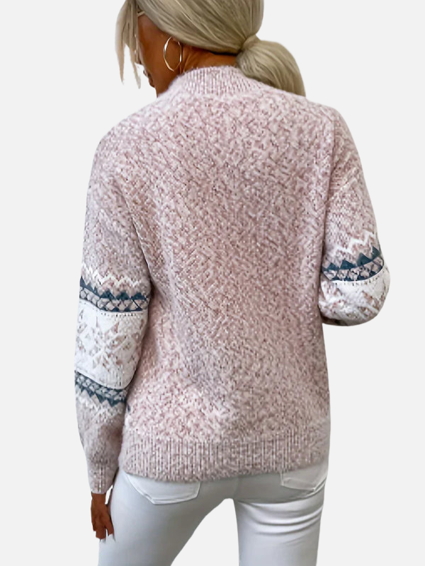 Maria | Pull en tricot à motifs avec flocons de neige