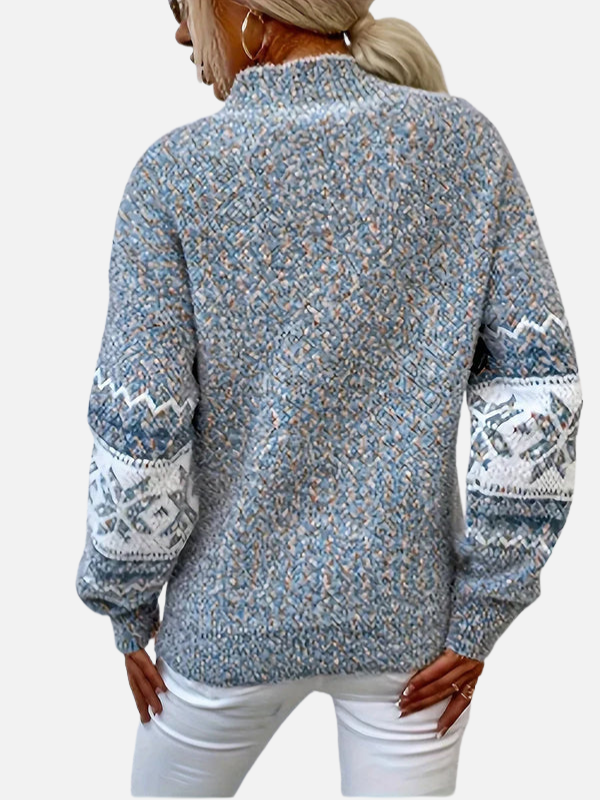 Maria | Pull en tricot à motifs avec flocons de neige