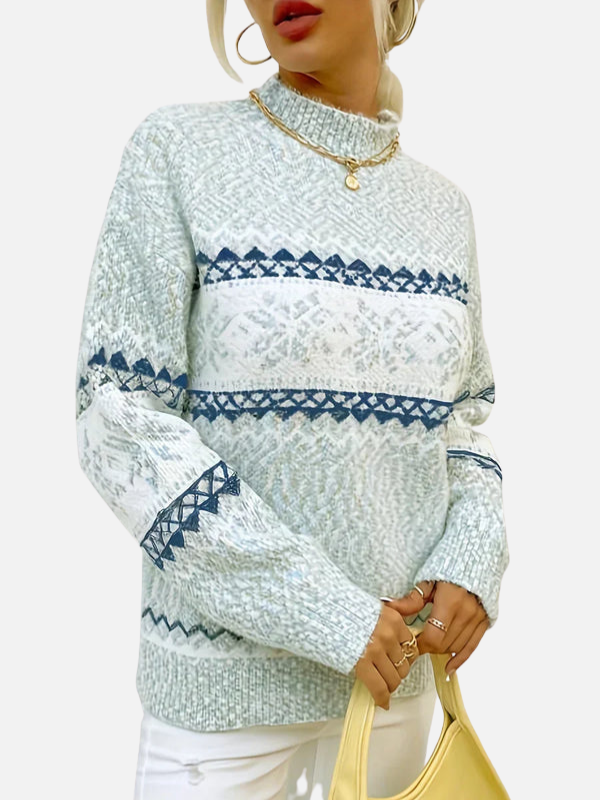 Maria | Pull en tricot à motifs avec flocons de neige
