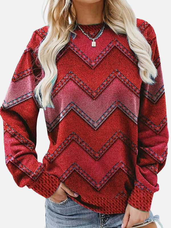 Pia | Sweatshirt à motifs avec zigzag