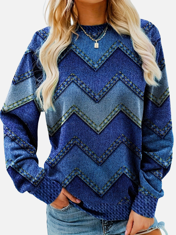 Pia | Sweatshirt à motifs avec zigzag
