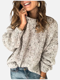 Marianne | Pull en grosse maille mélangée avec col rond