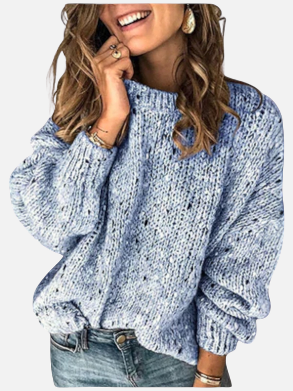 Marianne | Pull en grosse maille mélangée avec col rond