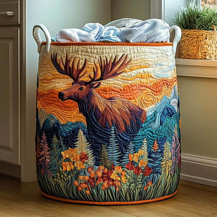 Olwen™ | Panier à linge matelassé Forêt