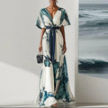 Nayla™ | Robe longue avec motif aquarelle