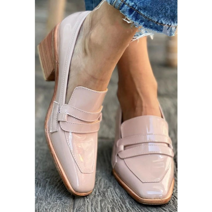 Olga™ - Chaussons en cuir rose