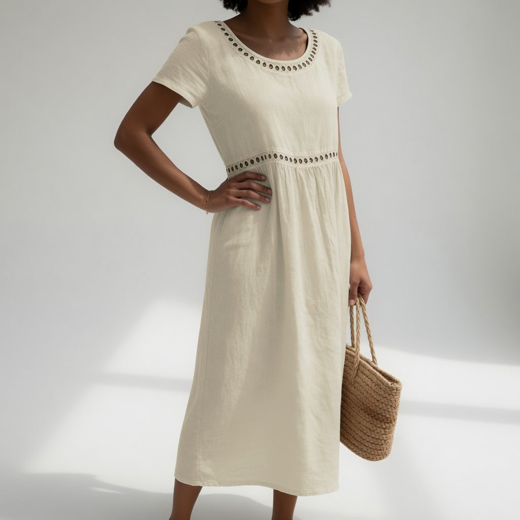 Aveline | Robe fluide brodée